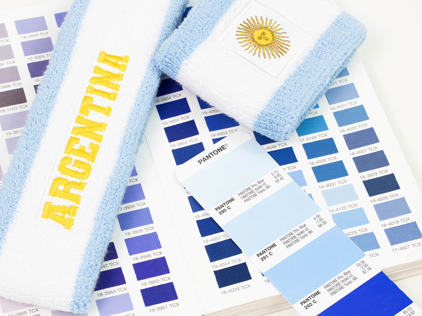 Pantone color matching for coordinated sweatband sets